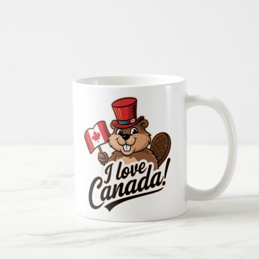 I Liebe Canada Beaver Design Kaffeetasse (Rechts)