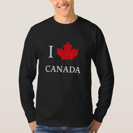 I Liebe Canada Maple Leaf Heart Canada Day T-Shirt (Vorderseite)
