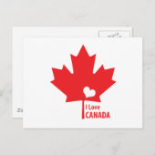 I Liebe Canada Maple Leaf Postkarte (Vorne/Hinten)