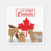 I Liebe Canada Moose Beaver Bear Wolf | Kanada Day Serviette (Vorderseite)