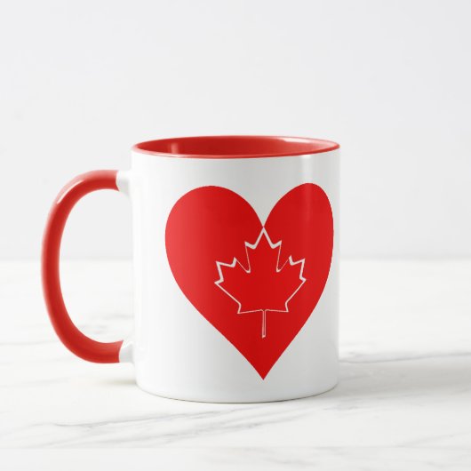I Liebe Canada Patriotic Heart Mapleaf Tasse (Links)