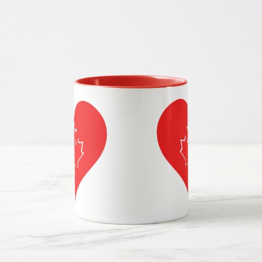 I Liebe Canada Patriotic Heart Mapleaf Tasse (Zentrum)