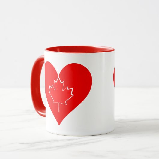 I Liebe Canada Patriotic Heart Mapleaf Tasse (Vorderseite Links)