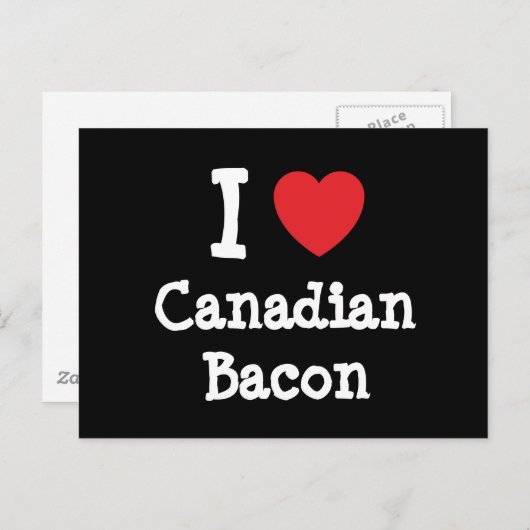 I Liebe Canadian Bacon Herzkranz T - Shirt Postkarte (Vorne/Hinten)