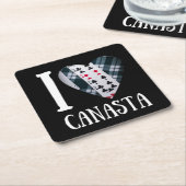I Liebe Canasta | Funny canasta player Rechteckiger Pappuntersetzer (angewinkelt)