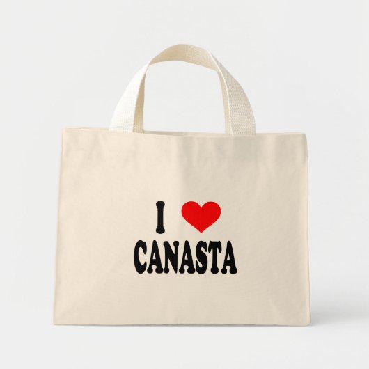 "I Liebe Canasta" Tote Bag Mini Stoffbeutel (Vorne)