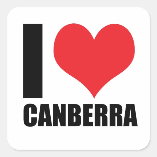 I Liebe Canberra Quadratischer Aufkleber (Vorderseite)