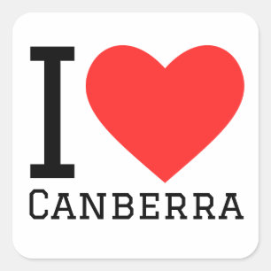 I Liebe Canberra Quadratischer Aufkleber