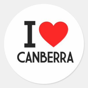 I Liebe Canberra Runder Aufkleber