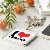 I Liebe Canberra Schlüsselanhänger (Seite)