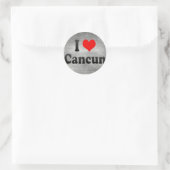 I Liebe Cancun, Mexiko Runder Aufkleber (Tasche)