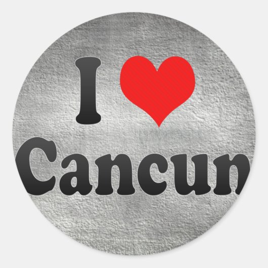 I Liebe Cancun, Mexiko Runder Aufkleber (Vorderseite)