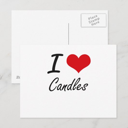 I Liebe Candles Postkarte (Vorne/Hinten)