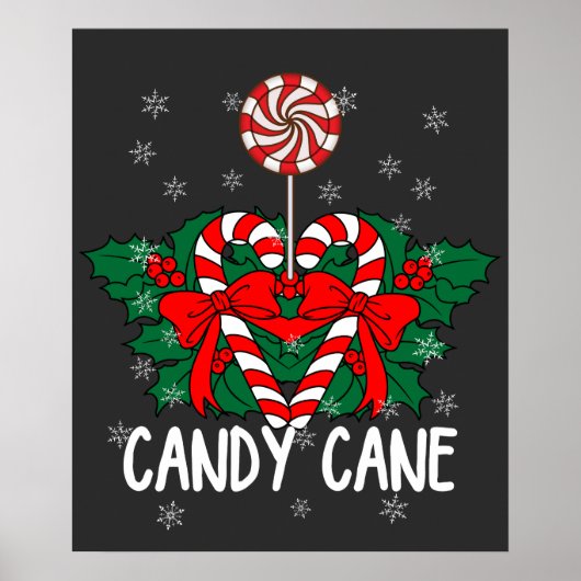 I Liebe Candy Cane T - Shirt Poster (Vorne)