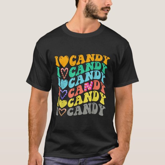 I Liebe Candy Halloween-Party Niedlich Trick oder  T-Shirt (Vorderseite)