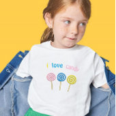 I Liebe Candy Pastellblende Kind lässig aussehen T-Shirt