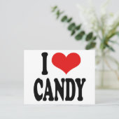 I Liebe Candy" Postkarte (Stehend Vorderseite)