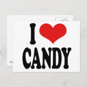 I Liebe Candy" Postkarte (Vorne/Hinten)