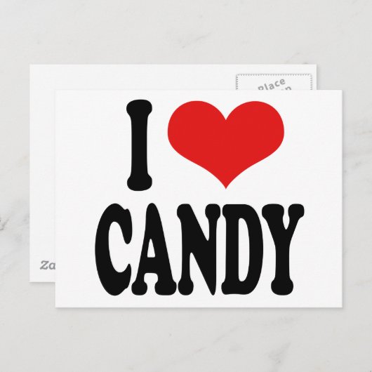 I Liebe Candy" Postkarte (Vorne/Hinten)