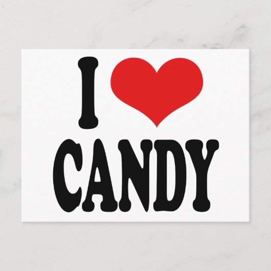 I Liebe Candy" Postkarte (Vorderseite)