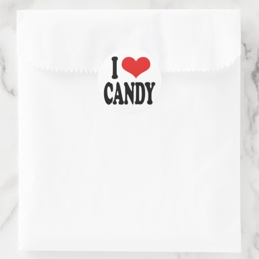 I Liebe Candy" Runder Aufkleber (Tasche)