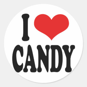 I Liebe Candy" Runder Aufkleber