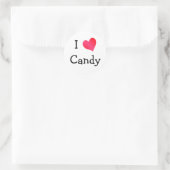I Liebe Candy Runder Aufkleber (Tasche)