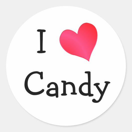 I Liebe Candy Runder Aufkleber (Vorderseite)