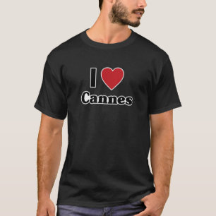 I LIEBE CANNES France Europe with Red Liebe Heart T-Shirt