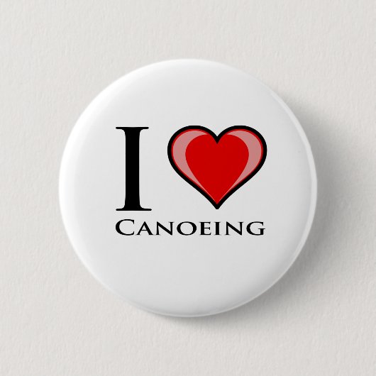 I Liebe Canoeing Button (Vorderseite)