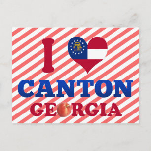 I Liebe Canton, Georgia Postkarte