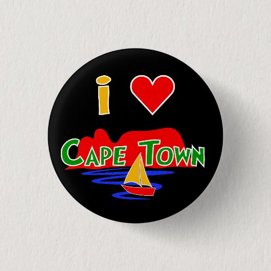 I Liebe Cape Town Table Mountain Abzeichen Button (Vorderseite)
