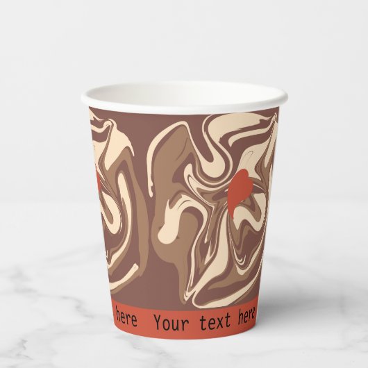 I Liebe Cappuccino-Brauch Pappbecher (Rückseite)