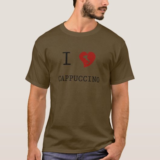 I Liebe-Cappuccino Vintag T-Shirt (Vorderseite)