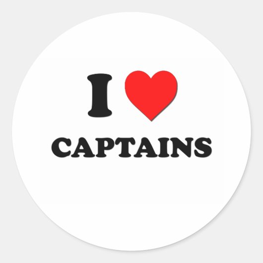 I Liebe Captains Runder Aufkleber (Vorderseite)