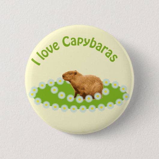 I Liebe Capybaras Button (Vorderseite)