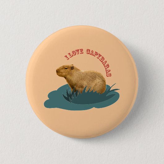 I Liebe Capybaras Button (Vorderseite)