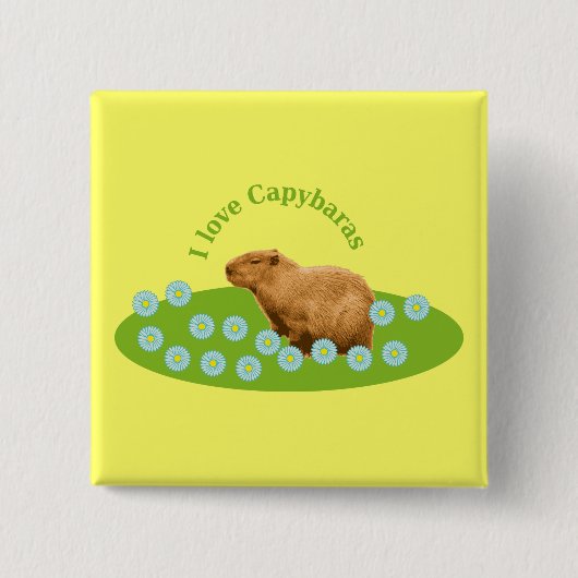 I Liebe Capybaras Button (Vorderseite)