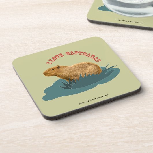 I Liebe Capybaras Cork Untersetzer (Linke Seite)