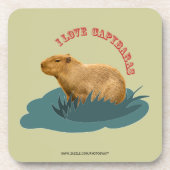 I Liebe Capybaras Cork Untersetzer (Vorderseite)