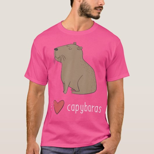 I Liebe Capybaras Niedlich T-Shirt (Vorderseite)