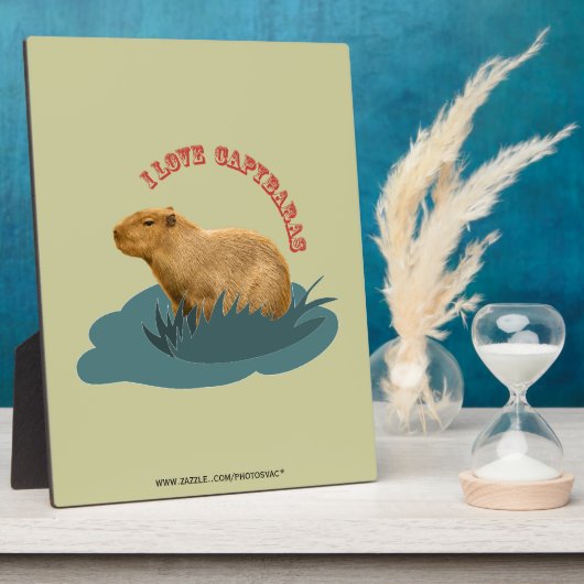 I Liebe Capybaras Plaque Fotoplatte (Seite)