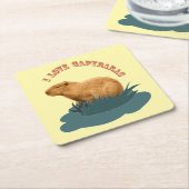 I Liebe Capybaras Rechteckiger Pappuntersetzer (angewinkelt)