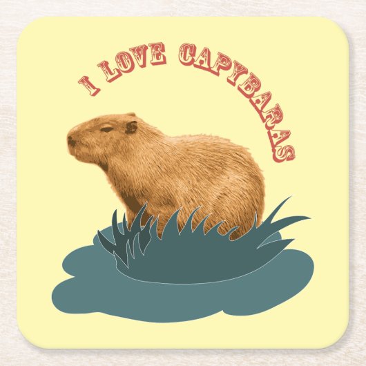 I Liebe Capybaras Rechteckiger Pappuntersetzer (Vorderseite)