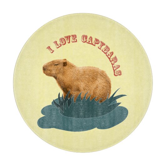 I Liebe Capybaras Schneidebrett (Vorderseite)