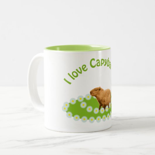 I Liebe Capybaras Zweifarbige Tasse (Vorderseite Links)