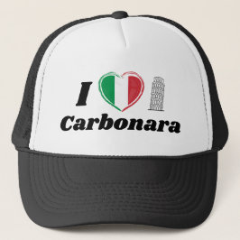 I Liebe Carbonara Italian Heart Flag Trucker Hat Truckerkappe