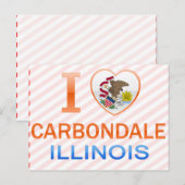 I Liebe Carbondale, IL Postkarte (Vorne/Hinten)
