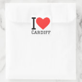 I Liebe Cardiff Quadratischer Aufkleber (Tasche)