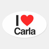 i Liebe carla Ovaler Aufkleber (Vorderseite)
